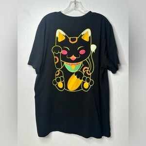 Crunchyroll Expo 2019 Get Lucky Cat Shirt Tee Black Size XXL Big & Tall Colorful